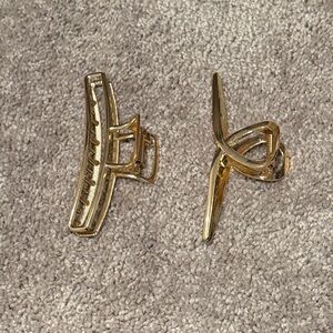 Gold Hair Claw Clips Set - Sleek Women's Hair Accessories